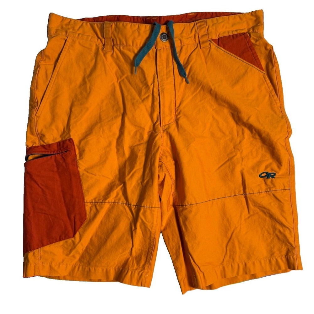 Outdoor Research Shorts Mens Quarry Orange Rock Climbing Stretch Size 34 EUC